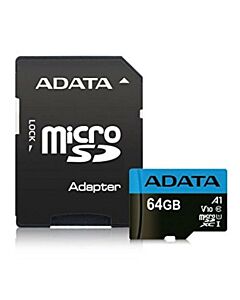 ADATA 64GB Premier MicroSDXC Card with SD Adapter, UHS-I Class 10, A1 App Performance, 85MB/s
