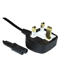 Spire UK Power Lead, Figure 8, Moulded Plug, 1.8 Metres