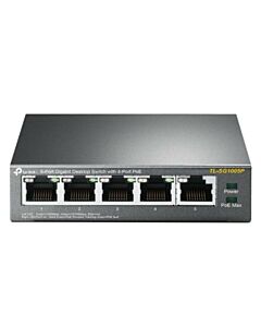 TP-LINK  (TL-SG1005P) 5-Port Gigabit Unmanaged Desktop Switch, 4 Port PoE+, Steel Case
