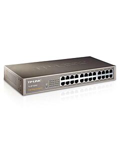 TP-LINK (TL-SF1024D) 24-Port 10/100 Unmanaged Desktop/Rackmount Switch, Steel Case