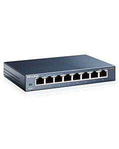 TP-LINK (TL-SG108) 8-Port Gigabit Unmanaged Desktop Switch, Steel Case