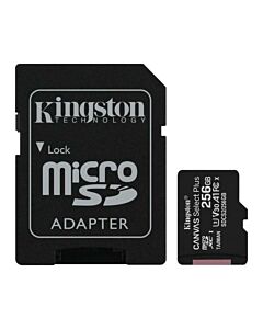 Kingston 256GB Canvas Select Plus MicroSDXC Card with SD Adapter, UHS-I Class 10, U3, A1 App Performance, 100MB/s