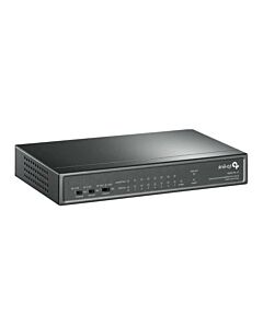 TP-LINK (TL-SF1009P) 9-Port 10/100 Unmanaged Desktop Switch, 8 Port PoE+, Steel Case