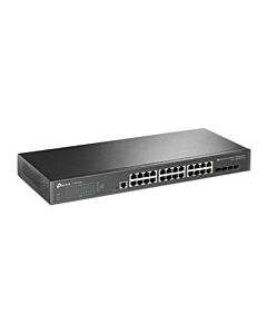 TP-LINK (SG3428X) JetStream 24-Port Gigabit L2+ Managed Switch with 4 10GE SFP+ Slots, L2+/L3, Fanless, Rackmountable