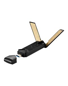 Asus (USB-AX56 No Cradle) AX1800 (574+1201) Wireless Dual Band Wi-Fi 6 USB Adapter, USB 3.0, OFDMA, MU-MIMO
