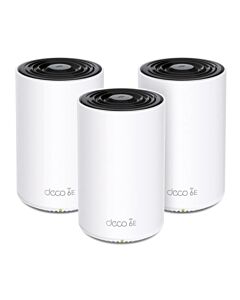 TP-LINK (DECO XE75) AXE5400 Wi-Fi 6E Tri-Band Mesh System, 3 Pack, AI-Driven Mesh, 3 x LAN on each Unit, Voice Control