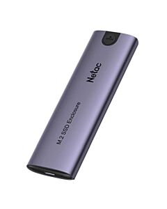 Netac WH51 M.2 PCIe/SATA SSD Caddy, USB 3.1 Gen2 Type-C, Compatible with 2280/2260/2242/2230, Aluminium, USB A+C to USB-C Cable