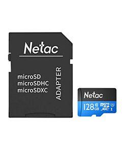 Netac P500 128GB MicroSDXC Card with SD Adapter, UHS-I Class 10, U1, 90MB/s