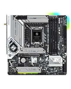 Asrock B760M STEEL LEGEND WIFI, Intel B760, 1700, Micro ATX, 4 DDR5, HDMI, DP, eDP, Wi-Fi 6E, 2.5G LAN, PCIe5, 3x M.2, RGB