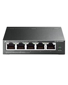 TP-LINK (TL-SG105MPE) 5-Port Gigabit Easy Smart Switch with 4-Port PoE+, Steel Case