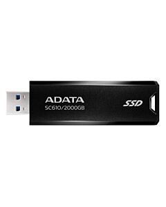 Adata SC610 2TB Pocket Size External SSD, USB 3.2 Gen2 Type-A, Capless Retractable Design, Key Ring