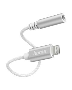 Hama Lightning Male to 3.5mm Jack Female Cable, Ultra-Thin & Flexible Cable, MFI Certified