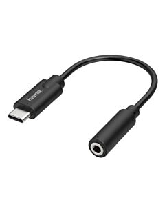Hama USB Type-C Male to 3.5mm Jack Female Adapter, Black