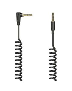 Hama Flexi-Slim 3.5mm Jack Stereo Spiral Cable, 90 Male to Straight Male, 1.5 Metre