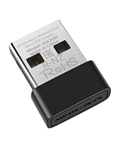 Mercusys (MA20N) AC650 Nano Wireless Dual Band USB Adapter, WPA3 Security
