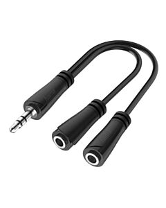 Hama 3.5mm Jack Splitter Cable, 3.5mm Jack Male to 2x 3.5mm Jack Female, Black