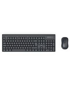 Hama WKM-100 Wireless Keyboard and Mouse Desktop Kit, Multimedia, Ambidextrous 1200 DPI Mouse, Black
