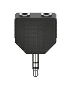 Hama 3.5mm Jack Splitter Dongle, 3.5mm Jack Male to 2x 3.5mm Jack Female, Black