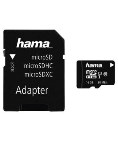 Hama MicroSDHC 16GB w/ Adapter BLK