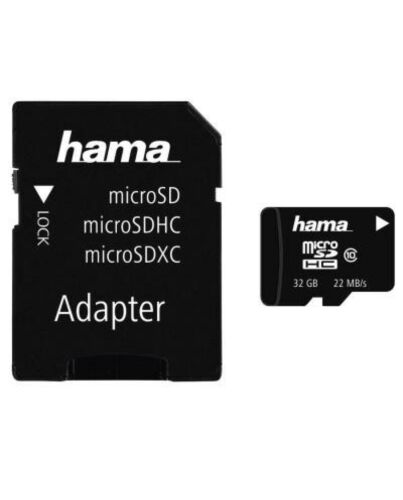 Hama MicroSDHC 32GB w/ Adapter BLK