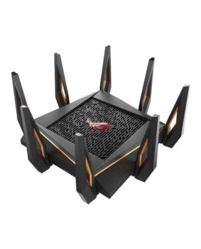 Asus (GT-AX11000) ROG Rapture AX11000 Wireless Tri-Band Gaming Wi-Fi 6 Router, 802.11ax, Quad Core CPU, AiMesh, RGB