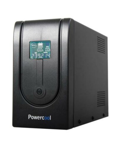 Powercool 1500VA Smart UPS, 900W, LCD Display, 3 x UK Plug, 2 x RJ45, 3 x IEC, USB