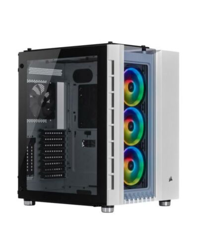 Corsair Crystal Series 680X RGB Gaming Case w/ Tempered Glass Window, E-ATX, Dual Chamber, 3 x LL120 RGB Fans, White
