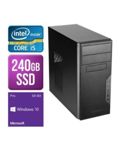 Spire MATX Tower PC, Antec VSK3000B, I5-9400F, 8GB, 240GB SSD, Asus GT710, Corsair 450W, DVDRW, KB & Mouse, Windows 10 Pro