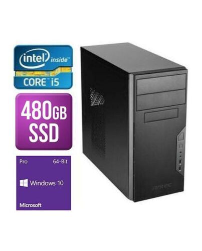 Spire MATX Tower PC, Antec VSK3000B, i5-9400F, 8GB, 480GB SSD, Asus GT710, Corsair 450W, DVDRW, KB & Mouse, Windows 10 Pro
