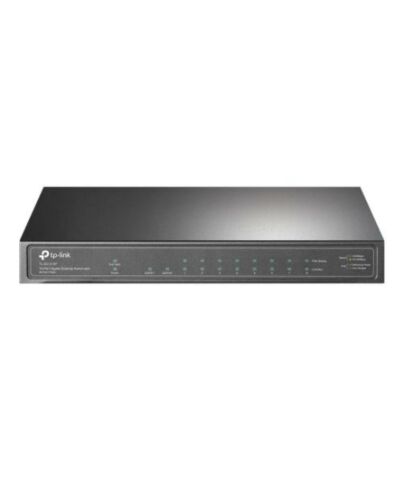 TP-LINK (TL-SG1210P) 10-Port GB Desktop Switch, 9 RJ45 + 1 SFP Port, 8-Port PoE+, Metal Casing