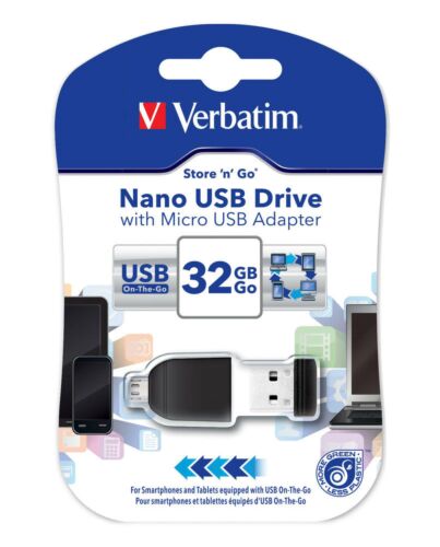 Verbatim Nano USB 32GB + OTG Adapter