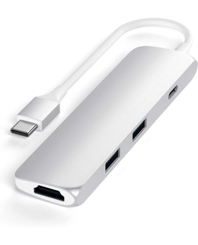 Satechi AluTypeC MPort Adptr 4K Slvr