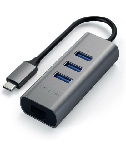 Satechi TypeC 2in1 3PrtUSB3Hub EthSpGrey