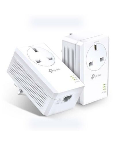 TP-LINK (TL-PA7017P KIT) AV1000 GB Powerline Adapter Kit, 1-Port, AC Pass Through