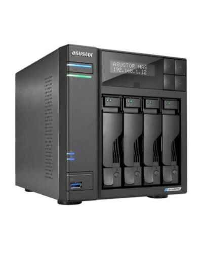 ASUSTOR AS6604T Lockerstor 4-Bay NAS Enclosure (No Drives), Quad Core CPU, 4GB DDR4, USB 3.2, 2 x 2.5G LAN,  2 x M.2 NVMe