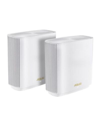 Asus (ZenWiFi AX XT8) AX6600 Wireless Tri-Band Cable Wi-Fi 6 Routers, 2 Pack, USB 3.1 Gen1, 2.5G WAN, AiMesh Tech, White