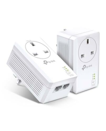 TP-LINK (TL-PA7027P KIT) AV1000 GB Powerline Adapter Kit, 2-Port, AC Pass Through