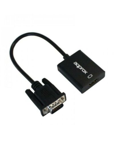 Approx (APPC25) VGA to HDMI Cable Adapter with Audio Converter, 20cm, Black