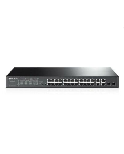 TP-LINK (SL2428P) 24-Port Smart PoE Switch, 24 x 10/100Mbps PoE+ 4-Port Gigabit, 2 Combo GB SFP Slots, Rackmountable