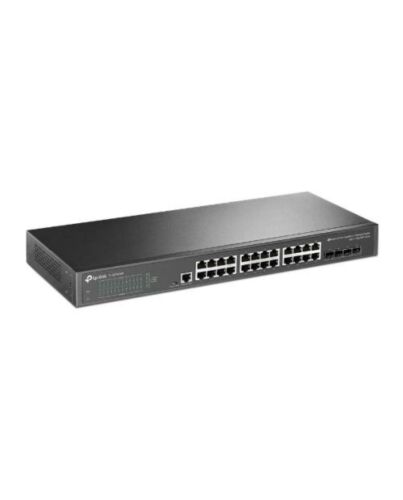 TP-LINK (SG3428X) JetStream 24-Port Gigabit L2+ Managed Switch with 4 10GE SFP+ Slots, L2+/L3, Fanless, Rackmountable
