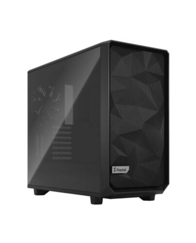 Fractal Design Meshify 2 (Black TG) Gaming Case w/ Light Tint Glass Window, E-ATX, Angular Mesh Front, 3 Fans, Fan Hub, Detachable Front Filter, USB-C
