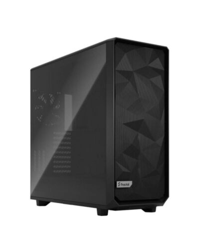 Fractal Design Meshify 2 XL (Black TG) Gaming Case w/ Light Tint Glass Window, E-ATX, Angular Mesh Front, 3 Fans, Fan Hub, Detach. Front Filter, USB-C