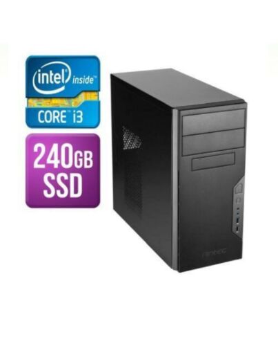 Spire MATX Tower PC, Antec VSK3000B, i3-10100, 8GB, 240GB SSD, Corsair CV450 450W, DVDRW, KB & Mouse, No Operating System