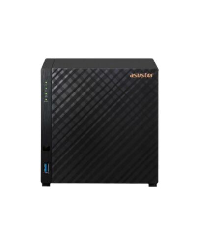 ASUSTOR AS1104T Drivestor 4 4-Bay NAS Enclosure (No Drives), Quad Core 1.4GHz CPU, 1GB DDR4, USB3, 2.5GB LAN, Rose Gold Logo