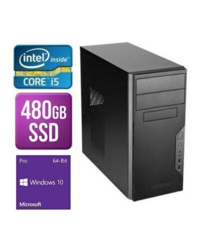 Spire MATX Tower PC, Antec VSK3000B, I5-10400, 8GB, 480GB SSD, Corsair CV 450W, DVDRW, KB & Mouse, Windows 10 Pro