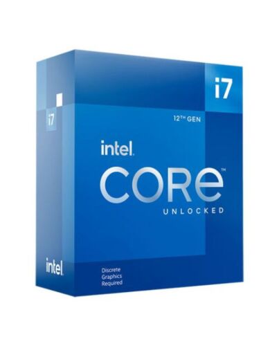 Intel Core i7-12700KF CPU, 1700, 3.6 GHz (5.0 Turbo), 12-Core, 125W (190W Turbo), 10nm, 25MB Cache, Alder Lake, Unlocked, No Graphics, NO HEATSINK/FAN