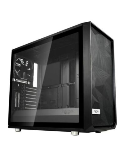 Fractal Design Meshify S2 (Black TG) Gaming Case w/ Light Tint Glass Window, E-ATX, Angular Mesh Ventilation, 3 Fans, Fan Hub, Detach. Front Filter, USB-C
