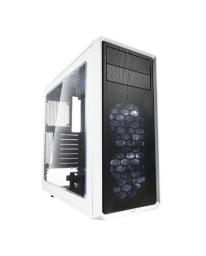 Fractal Design Focus G (White) Gaming Case w/ Clear Window, ATX, 2 White LED Fans, Kensington Bracket, Filtered Front, Top & Base Air Intakes