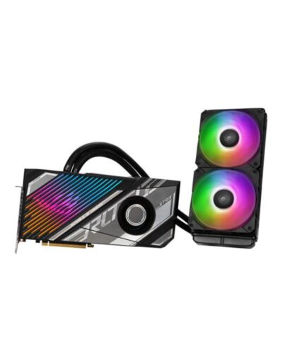 Asus ROG STRIX LC RTX3090 Ti OC with Liquid Cooling, PCIe4, 24GB DDR6X, 2 HDMI, 3 DP, 1980MHz Clock, NVLink, RGB, Overclocked