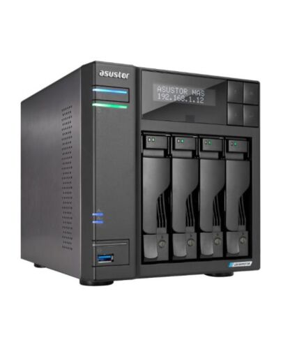 ASUSTOR AS6704T Lockerstor 4 Gen2 4-Bay NAS Enclosure (No Drives), Quad Core CPU, 4GB DDR4, USB 3.2, 2 x 2.5G LAN, 4 x M.2 NVMe